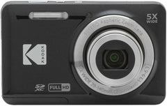 Kodak PIXPRO Friendly Zoom FZ55 Digital Camera (Black) Bundle with 32GB SD Card  Camera Case  and Battery Travel Charger (4 Items)