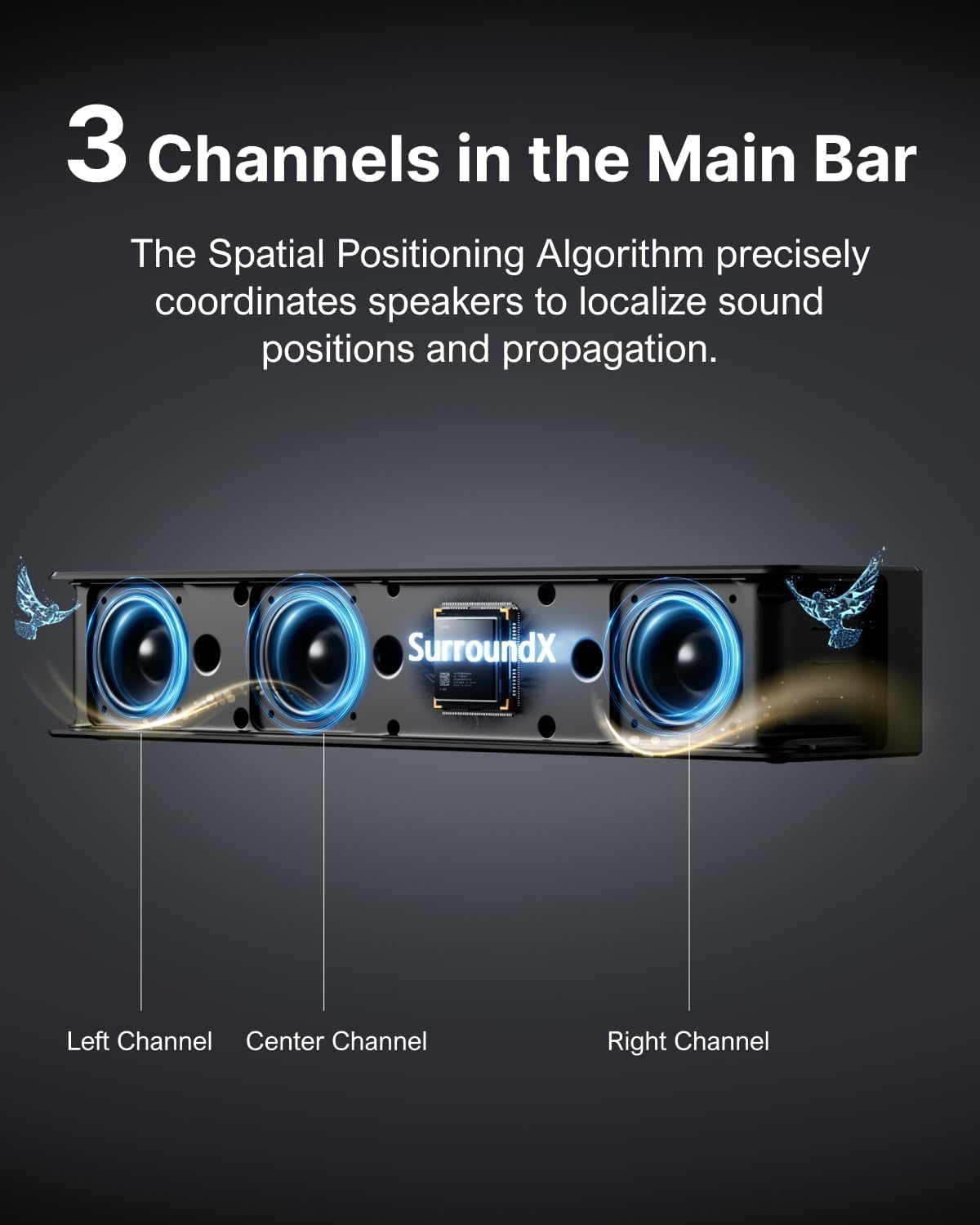ULTIMEA 7.1CH Surround Sound System for TV  Soundbar with Dolby Atmos  6.5" Wireless Subwoofer  APP Control  4 Wired Surround Speakers  Peak Power 460W Soundbar for TV  Poseidon D80 (New 2025 Model)
