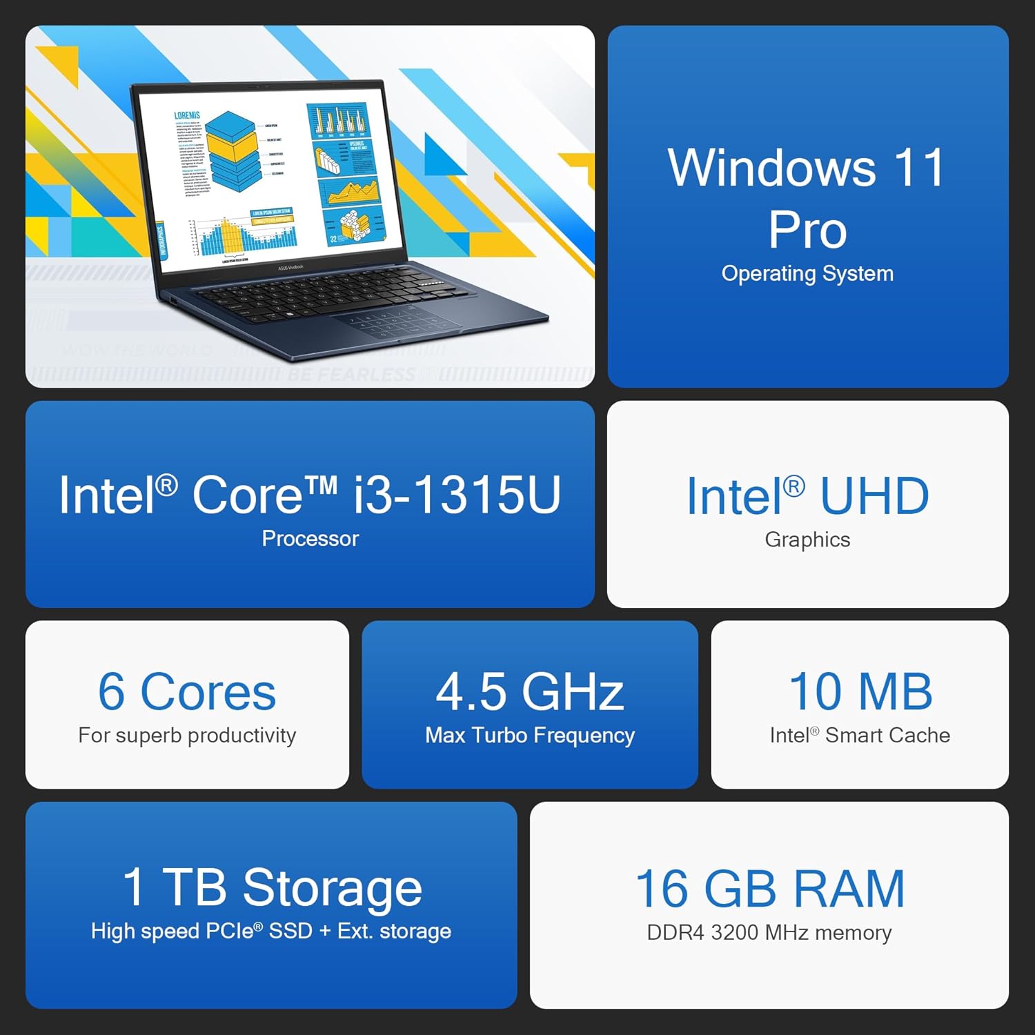 ASUS Vivobook 14" FHD Laptop for for Student Business 2025  AI-Powered Computer  6-Core Intel i3  16GB RAM & 1TB Storage (512GB SSD + 500GB Ext)  HubxcelAccessory  WiFi  Win 11 Pro  Lifetime MS Office