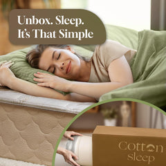 CottonSleep All Natural Mattress (100% Organic Cotton, Wool, & GOTS Latex, Made in The USA) Non Toxic, Fiberglass Free Hybrid Pocket Coil and Plush Foam Bed in A Box Medium Soft - Queen, 11"