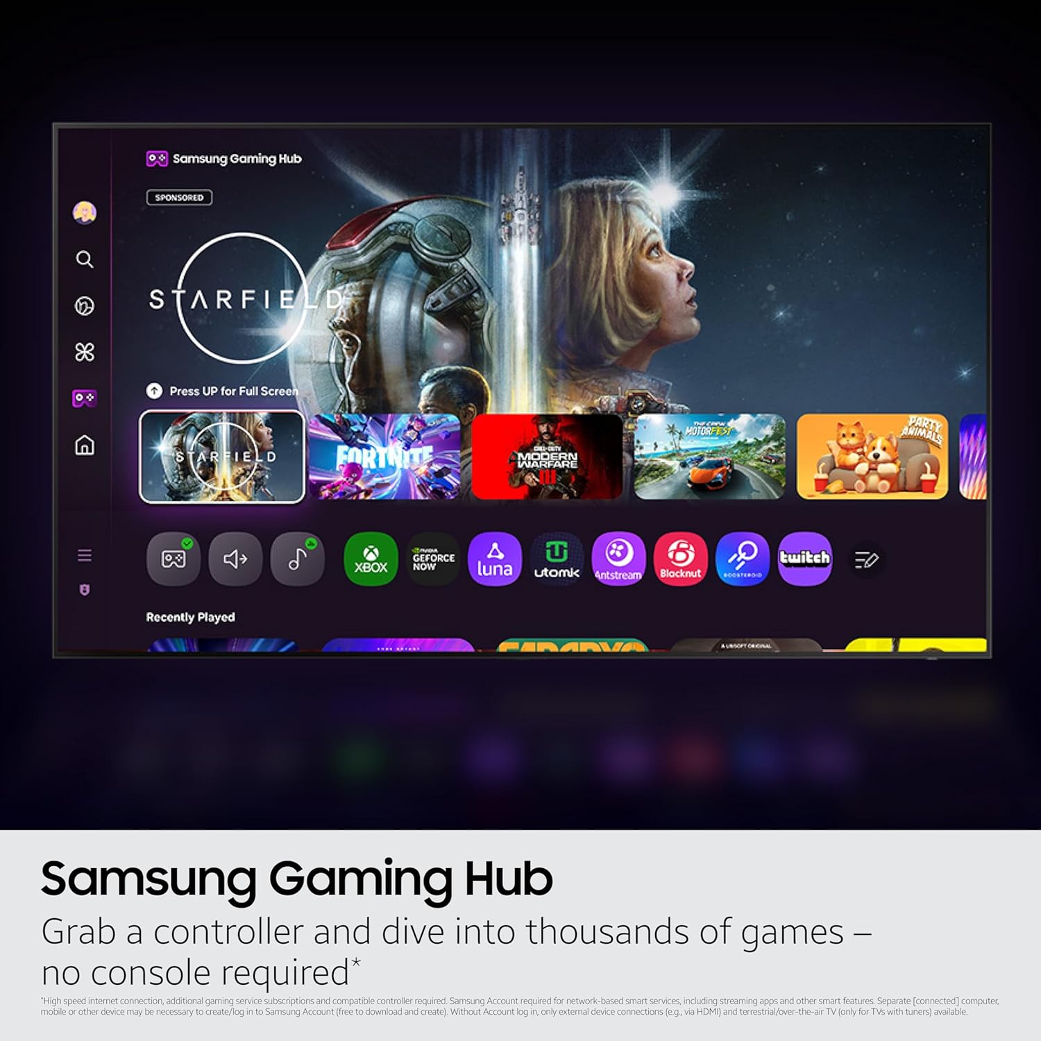 Samsung 55-Inch Class QLED Q7F Series Samsung Vision AI Smart TV (2025 Model  55Q7F) Quantum HDR  Object Tracking Sound Lite  Q4 AI Gen1 Processor  4K upscaling  Gaming Hub  Alexa Built-in