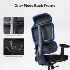 EUREKA ERGONOMIC Lena Mesh Office Chair, Ergonomic Office Chair, High Back Desk Chair with Oversized Headrest, Home Office Desk Chairs for Home & Ofiice, Work Chair, Black