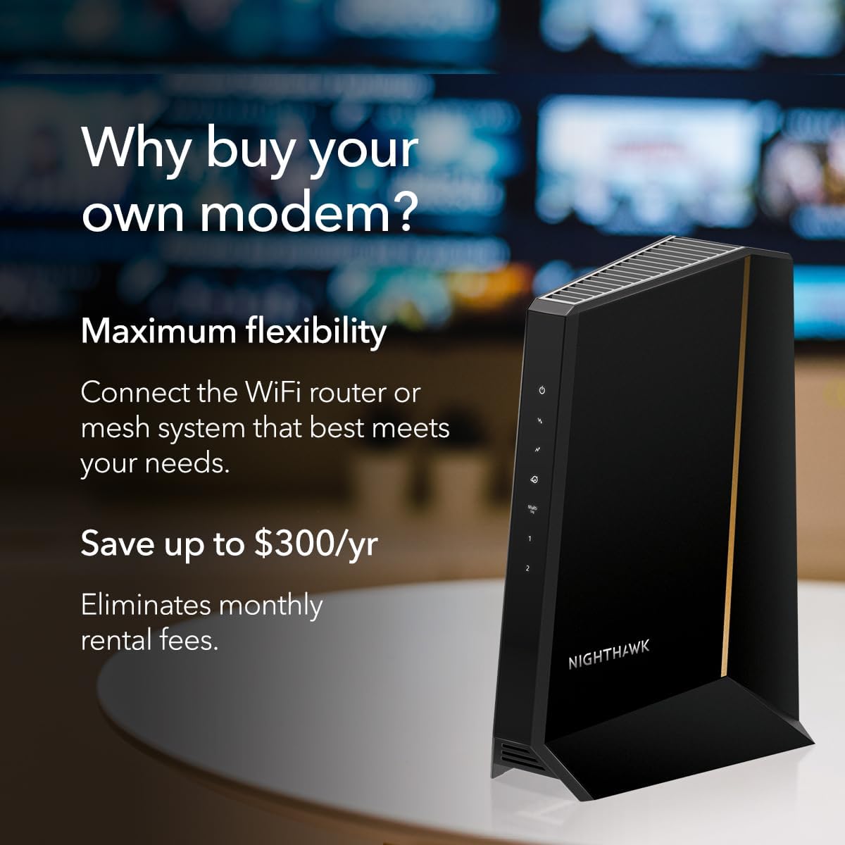 NETGEAR Nighthawk DOCSIS 3.1 Mid/high-Split Cable Modem (CM3000-1AZNAS) – Approved for Today’s Fastest Speeds - Works With all Cable Providers  Incl. Xfinity  Spectrum  Cox - Cable Plans up to 2.5Gbps