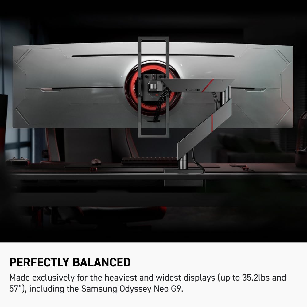 Secretlab Magnus Monitor Arm (Heavy Duty Edition) - Designed for Ultrawide Monitors - Up to 57 inches  18 to 35lbs - Includes Heavy-Duty tilt Pivot