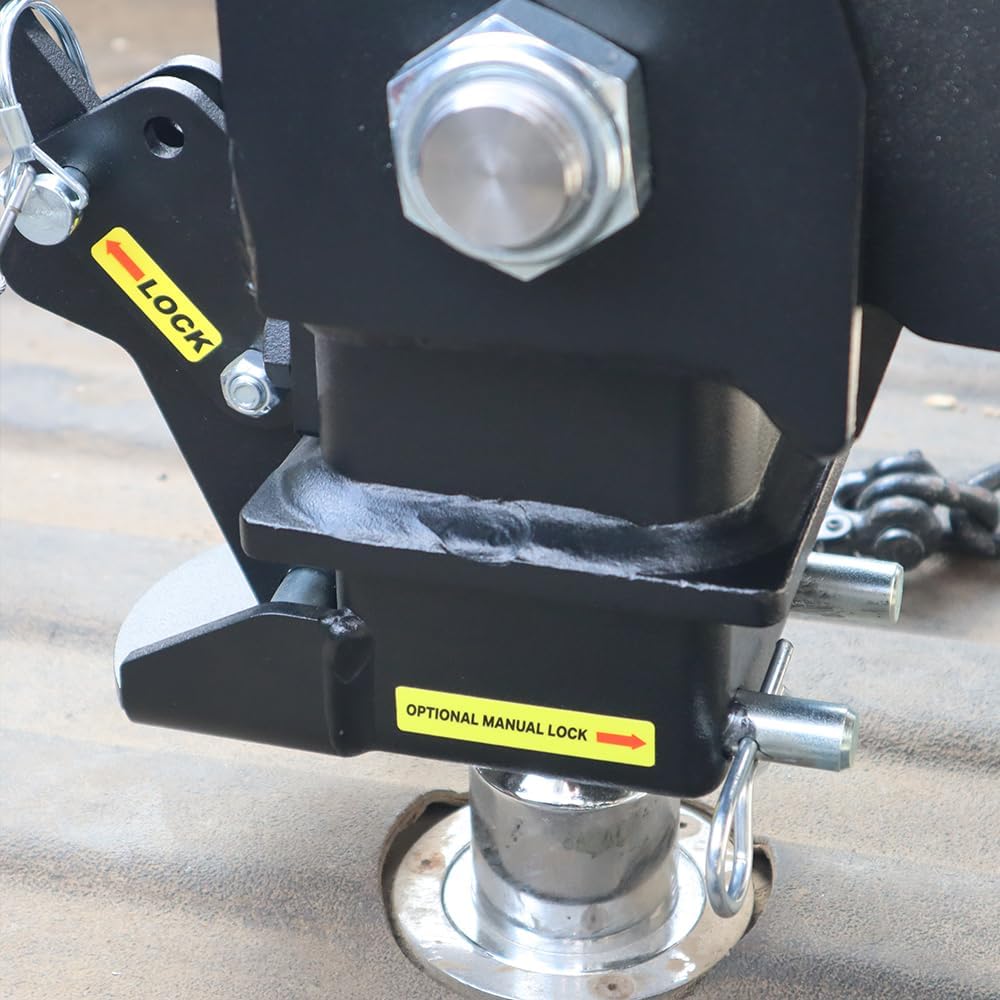 Shocker 30K Gooseneck Air Hitch & 9" Extension Shift Lock Coupler for 2-5/16" Ball, Round 4" Blank (No Pin Hole)