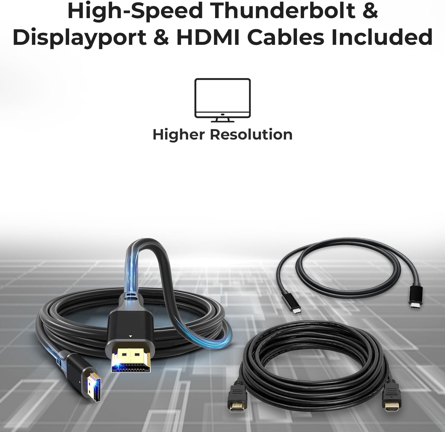 Dell WD19TB Thunderbolt Docking Station with 180W AC Power Adapter (130W Power Delivery) + HDMI Cable + DisplayPort Cable + Thunderbolt Cable + Microfiber Cloth Included