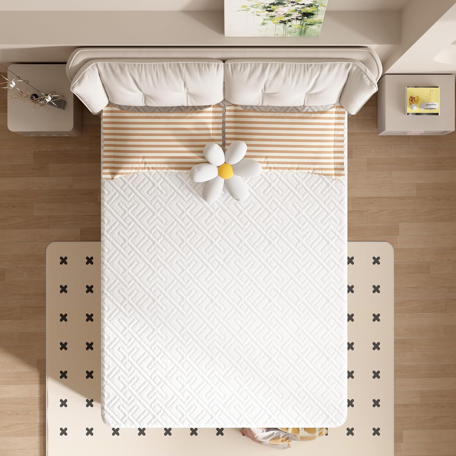 King Mattress, 12 Inch Green Tea Memory Foam Mattress in a Box, Medium Plush King Size Mattress for Pressure Relief, CertiPUR-US Certified
