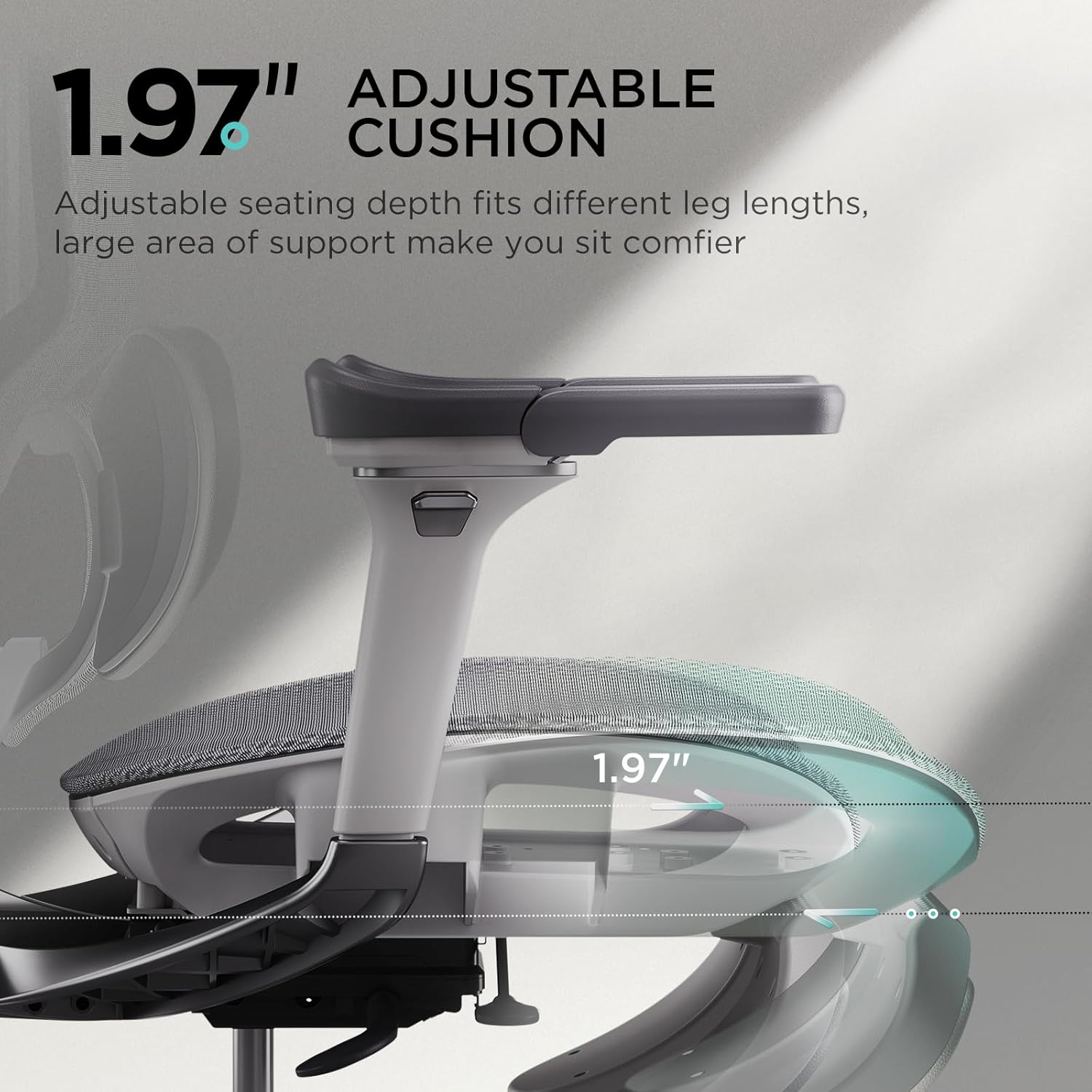 Hbada E3 Pro Ergonomic Office Chair, Big and Tall Office Chairs - with 3-Zone Dynamic Lumbar Support, 4D Adjustable Headrest, 6D Adjustable Armrests, Swivel, Grey