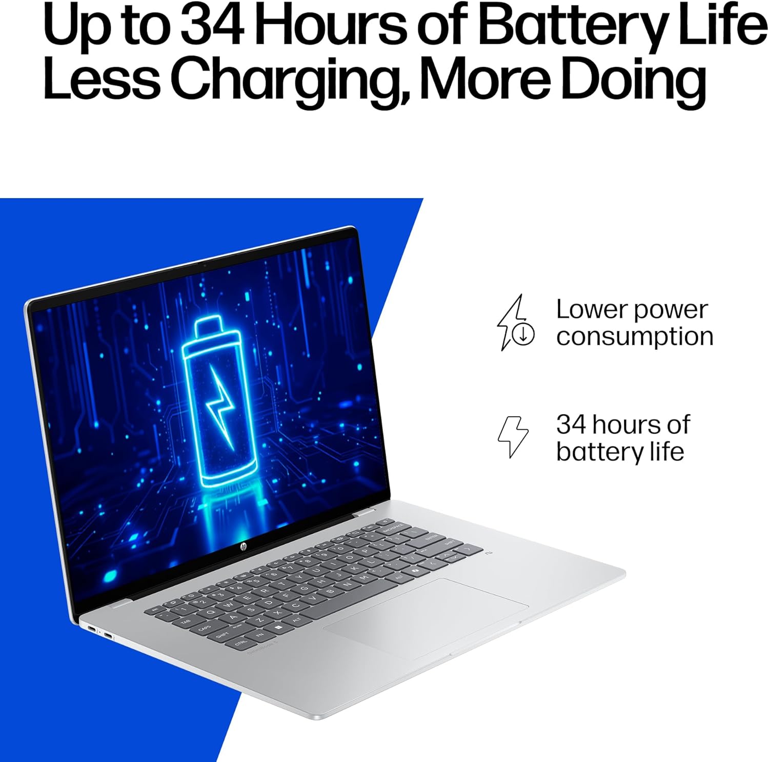 HP OmniBook 5 16 inch Next Gen AI PC  2K Touchscreen  Snapdragon X Plus X1P-42-100  16 GB RAM  512 GB SSD  Qualcomm Adreno GPU  Windows 11 Home  Glacier Silver  16-fb0000nr