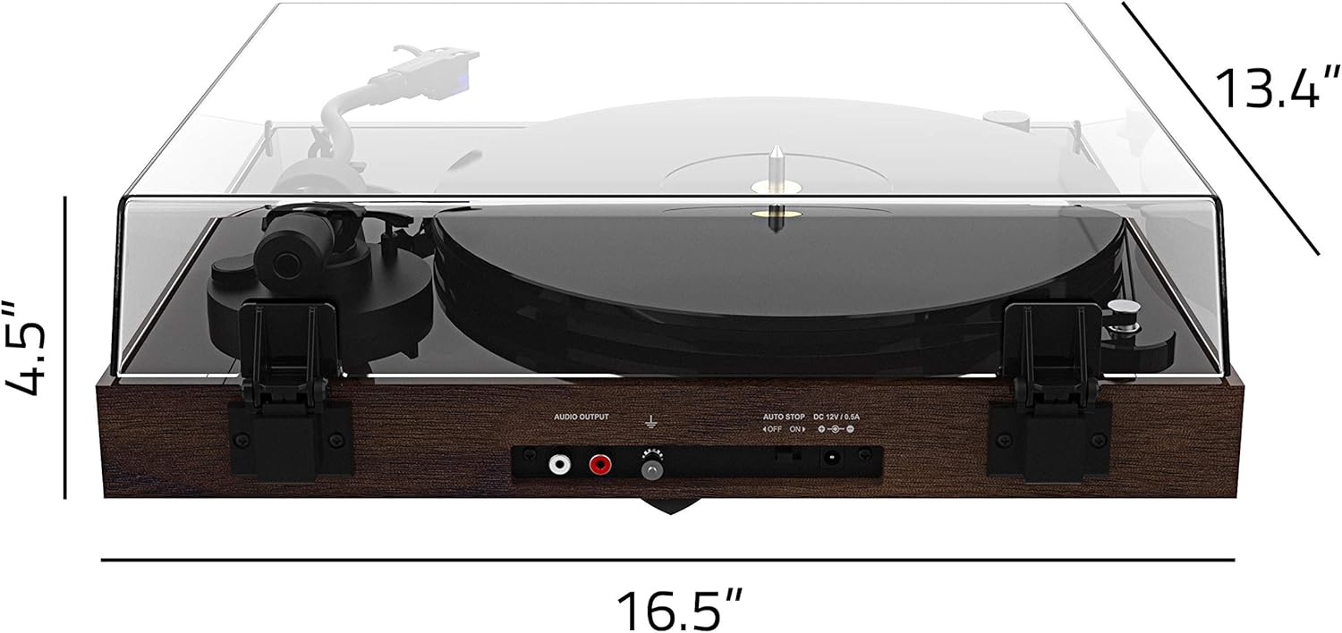 Fluance RT85N Reference High Fidelity Vinyl Turntable Record Player with Nagaoka MP-110 Cartridge  Acrylic Platter  Speed Control Motor  High Mass MDF Wood Plinth  Vibration Isolation Feet - Walnut