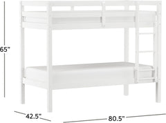 Hillsdale Kids and Teens Caspian Twin Bunk Bed, Twin/Twin, White