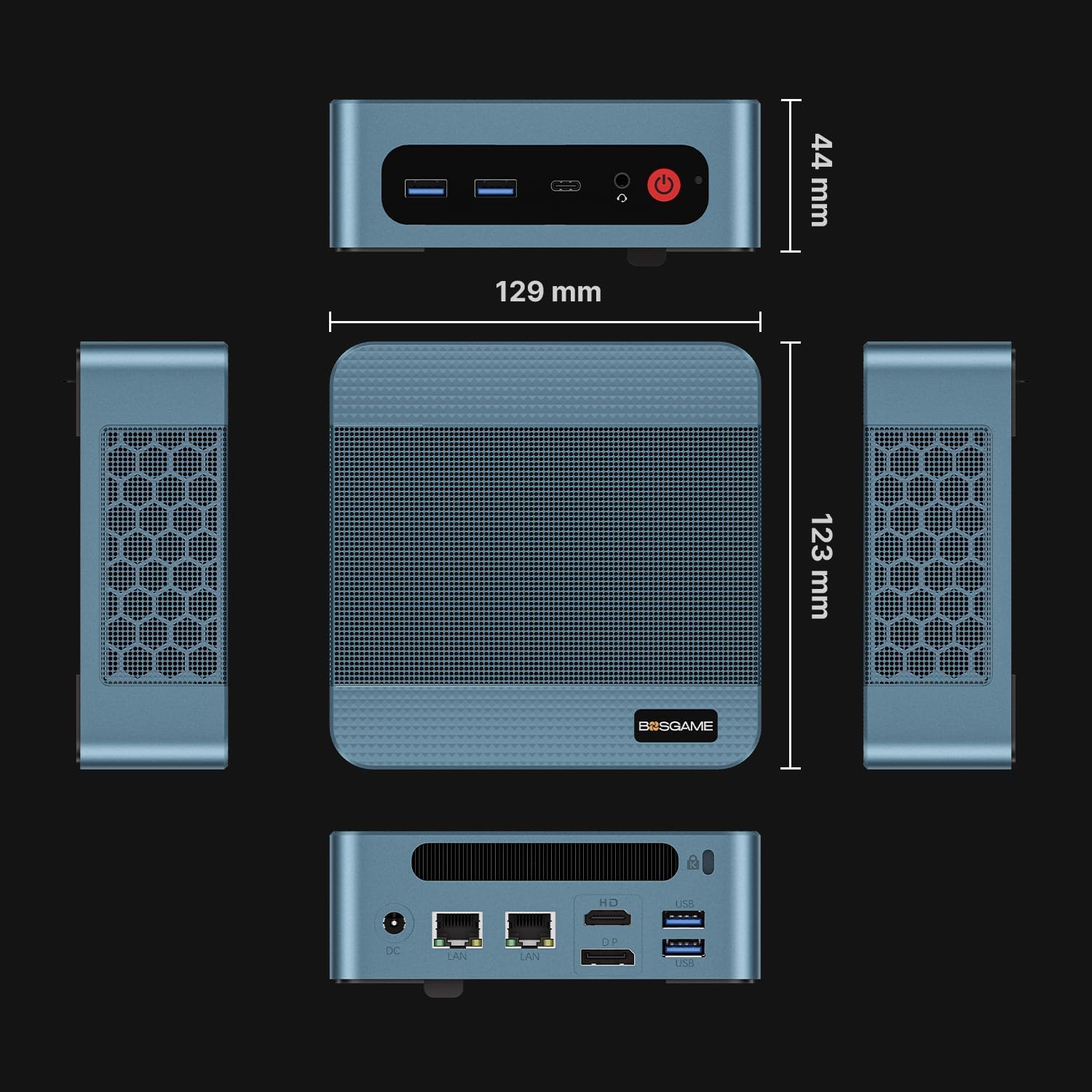 BOSGAME P2 Mini PC Intel i5-12450H (12th Gen  8-Core) | 16GB DDR4 512GB NVMe SSD | Triple 4K Display(HDMI/USB-C/DP) | Dual 2.5G LAN | Wi-Fi 6 & BT 5.2 | Win 11 Pro | Compact Desktop for Office  HTPC