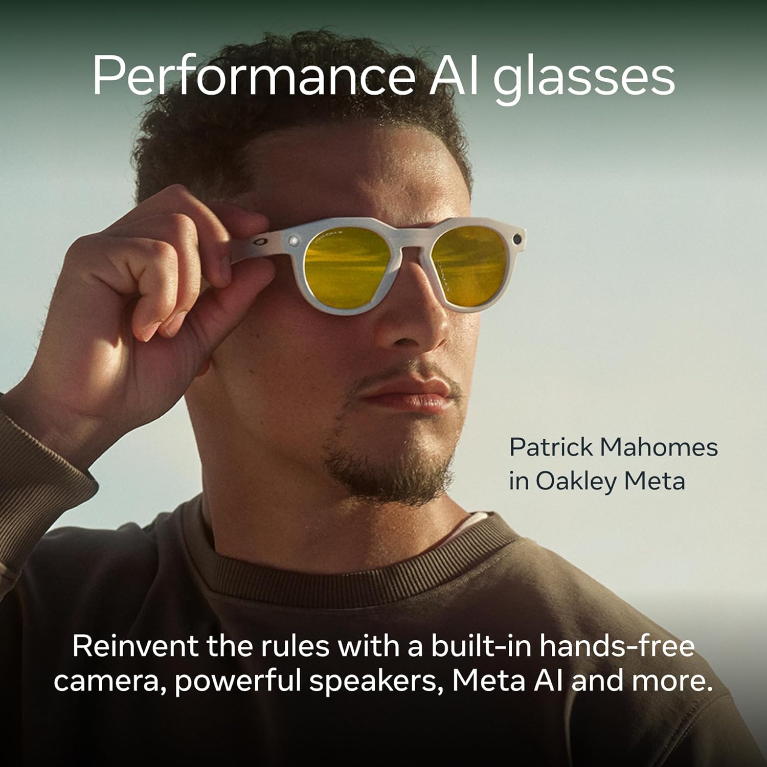 Oakley Meta HSTN  Clear | Smart AI Glasses for Men  Women — Performance for Sports  Athletes — Camera  Audio  Video — 8 Hour Battery — 3K HD Resolution — Clear to Grey Transitions® Lenses