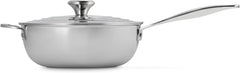 Le Creuset Tri-Ply Stainless Steel Pan 3.5 Quart Nonstick Saucier