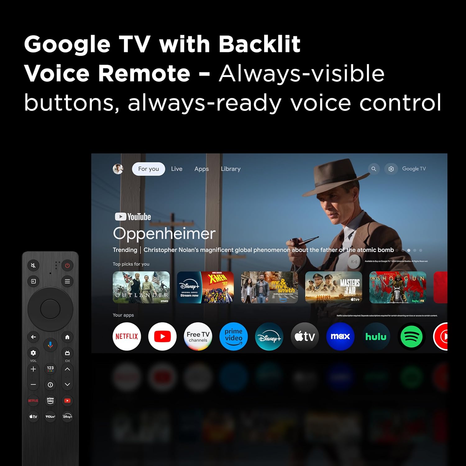 TCL 65 Inch Class T7 Series | 4K QLED HDR | 65T7  2025 Model | 120HZ-144HZ High Brightness Smart Google TV Dolby Atmos Audio | Voice Remote Alexa Gaming Streaming Television