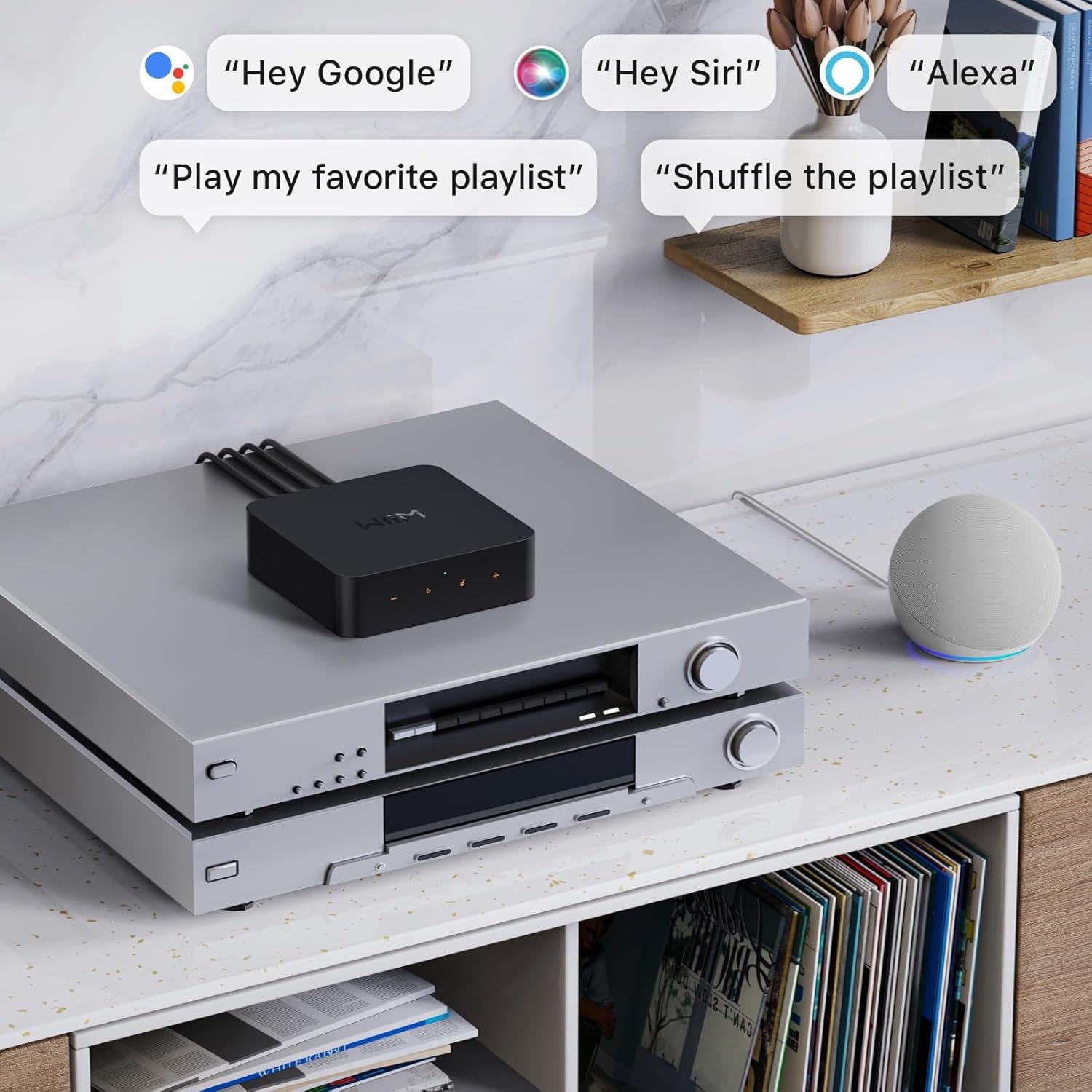 WiiM Pro AirPlay 2 Receiver  Google Cast Audio  WiFi Multiroom Streamer  Compatible with Alexa  Siri and Google Assistant  Stream Hi-Res Audio from Spotify  Amazon Music  Tidal and More