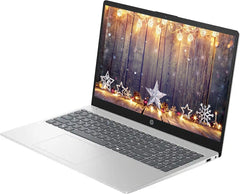 HP 15.6" Laptop with Microsoft Office 365 Included  Intel 4-Core Processor  32GB RAM 128GB SSD  Windows 11  PLUSERA Earphones  Natural Silver