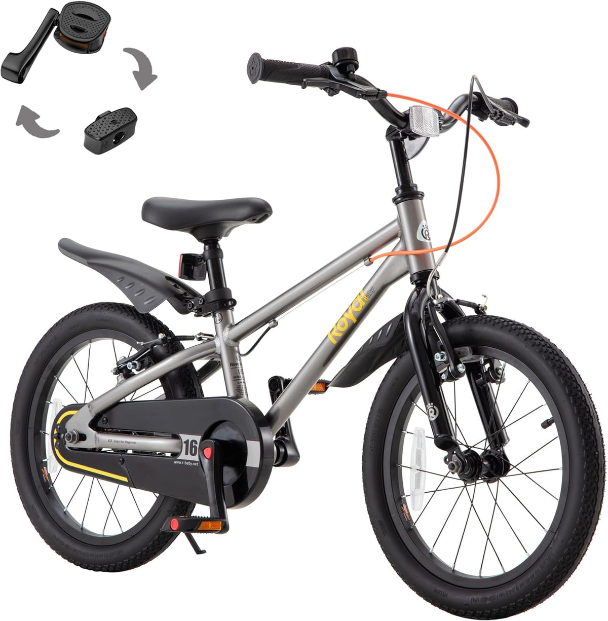 RoyalBaby EZ Fride Kids Bike 16 18 20 Inch  Lightweight Aluminum 2-in-1 Balance to Pedal Bike with One-Key Switch for Boys Girls Ages 4+