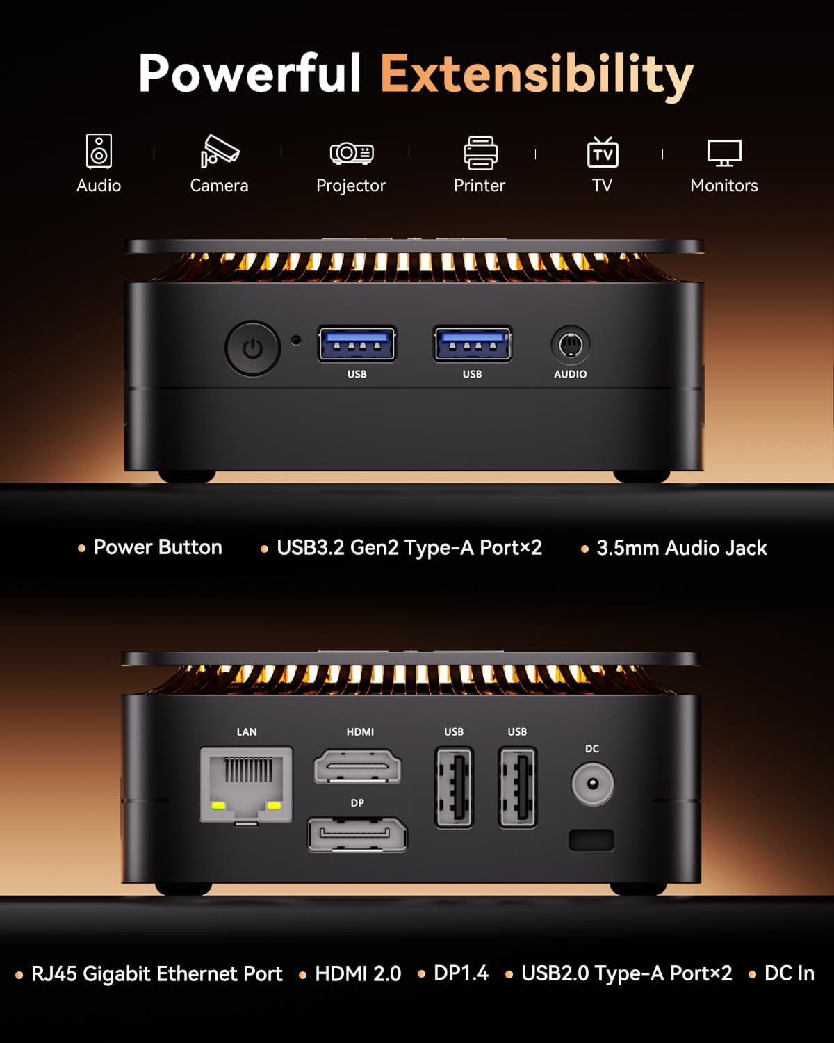 KAMRUI Essenx E1 Mini Computer with N95 Processor  12GB LPDDR5 256GB M.2 SSD Mini PC  Small PC Support Dual 4K  WiFi  Ethernet  Bluetooth  Mini Desktop PC for Business
