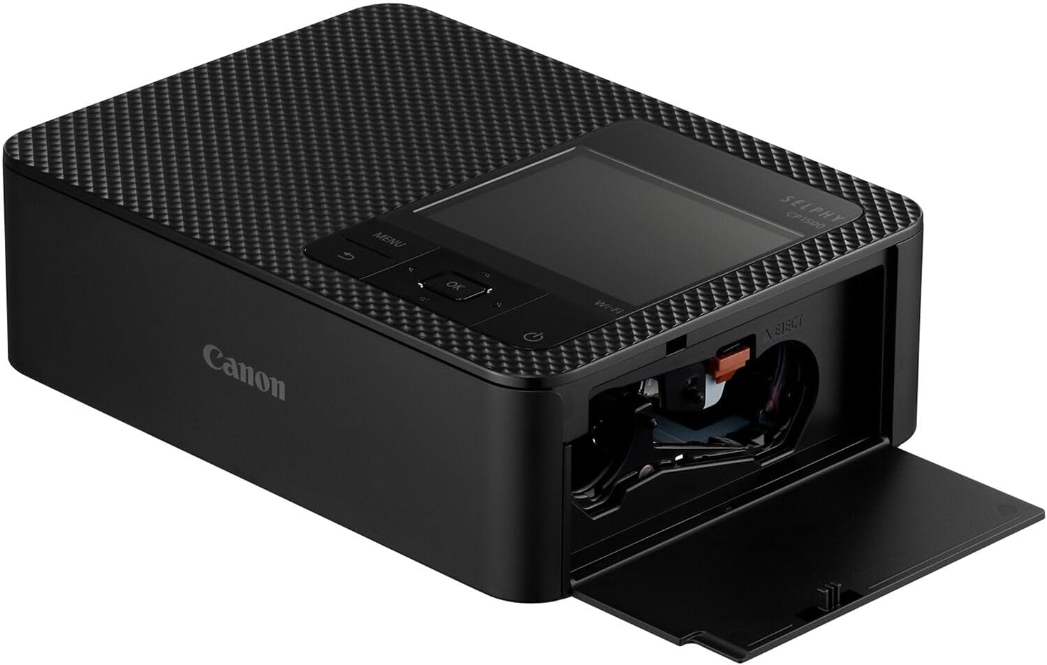 Canon Selphy CP1500 Wireless Compact Photo Printer (Black) Bundle with KP-108IN Color Ink Paper Set (108 Sheets of 4x6 Paper + 3 Ink Cartridges) + 6-Slot Memory Card Holder + More