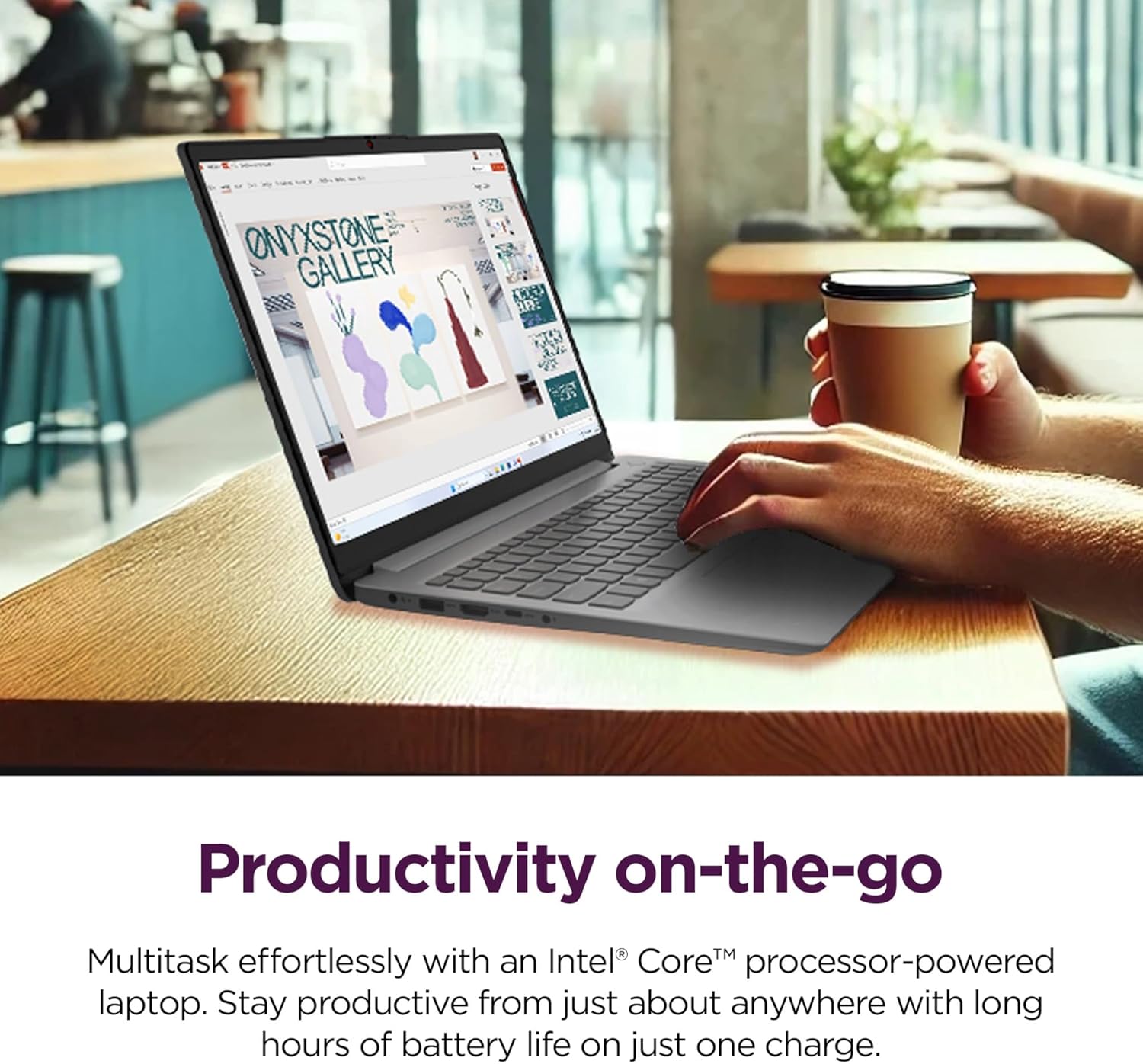 Lenovo IdeaPad 1i Laptop with Office 365 Home and Business • 128GB SSD • 4GB RAM • Intel Core • 14 Anti-Glare Screen • WiFi-6 • 11HR Battery • Windows 11 no Mouse
