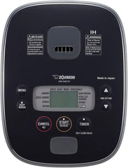Zojirushi NW-QAC10 5.5-Cup Capacity Flat-Top Induction Cooker and Warmer with Custom Cooking Pan, Double Non-Stick Coating for Easy Clean-Up (Black)