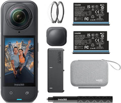 Insta360 X5 Essentials Bundle-8K Waterproof 360 Action Camera|Bundle Includes Selfie Stick  Extra Battery  Utility Fast Charge Case  Standard Lens Guards  Lens Cap  Carry Case