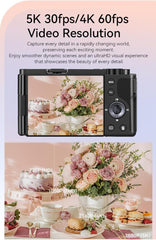 ORDRO G930 Digital Camera 16-80mm  F1.96-3.64  Wide Angle Cameras for Content Creators Vloggers and Photography with 2 Batteries  Small Tripod  64G Card