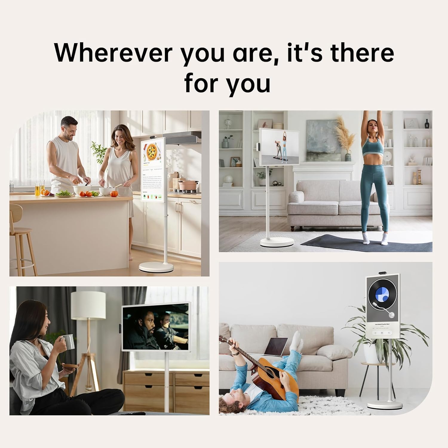 ApoloSign 32 inch UHD 4K Smart Portable TV Gen2  16G +256G Storage  Android 15 OS  15000mAh  Rolling TV on Wheels with Rotatable Touch Screen  Built-in Battery  Full Swivel Rotation  Voice Remote