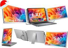 LXU Laptop Screen Extender  15.6" FHD 1080P IPS Laptop Monitor Extender Triple Screens  Portable Monitor for Laptops 12~17.3 inch  Plug n Play Extended Monitor for MacBooks(NOT M1 M2 M3)/Windows