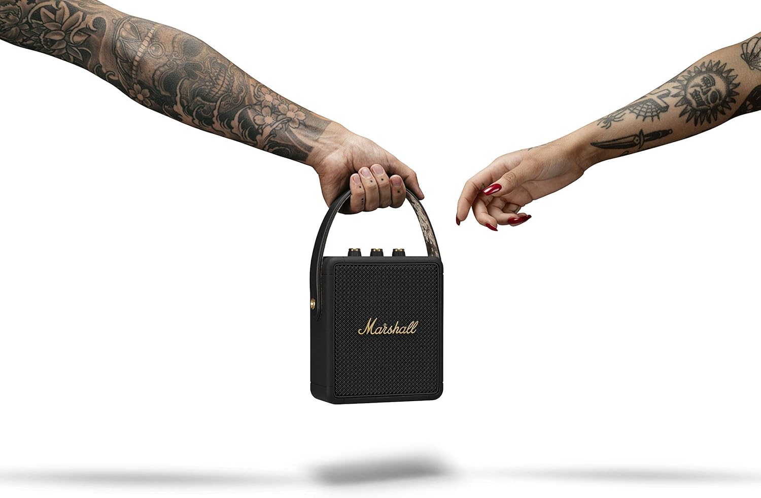 Marshall Stockwell II Portable Bluetooth Speaker  Black and Brass