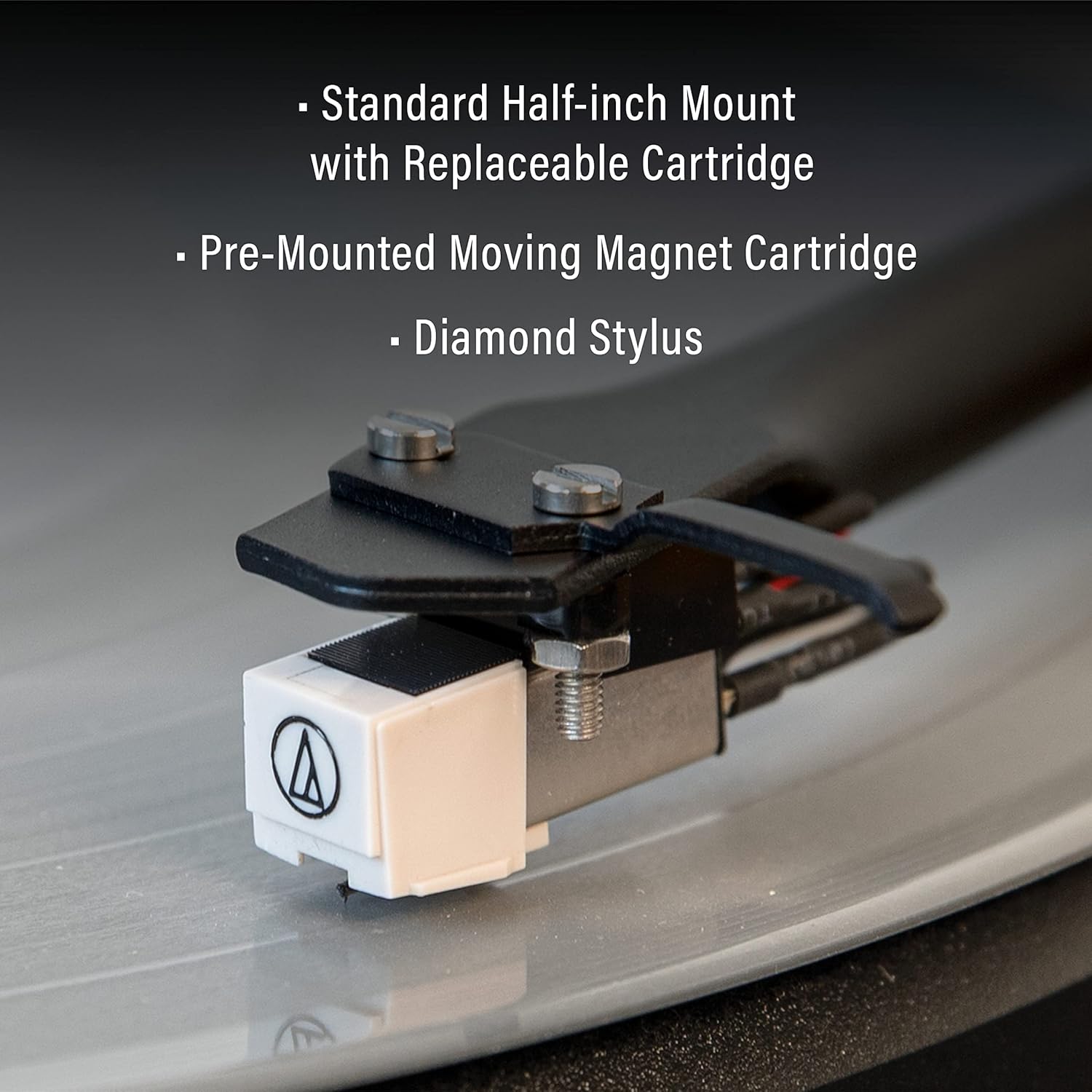 Crosley C62C Turntable HiFi System Record Player with Speakers  Adjustable Tonearm  Moving Magnet Cartridge  Bluetooth Receiver  40W Per Channel  and Anti-Skate  Walnut