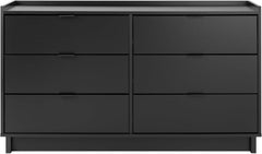 Prepac Simply Modern 6-Drawer Double Dresser for Bedroom, Chest of Drawers, Modern Bedroom Furniture, 52.5” wide x 16” deep x 29.5” tall, Black