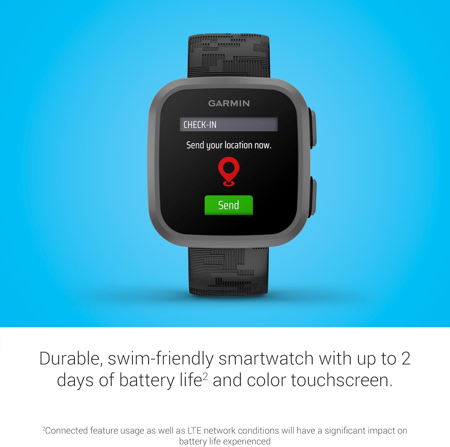 Garmin Bounce™  Kids Smartwatch  Two-Way Text and Voice Messaging  Location Tracking  Black Camo