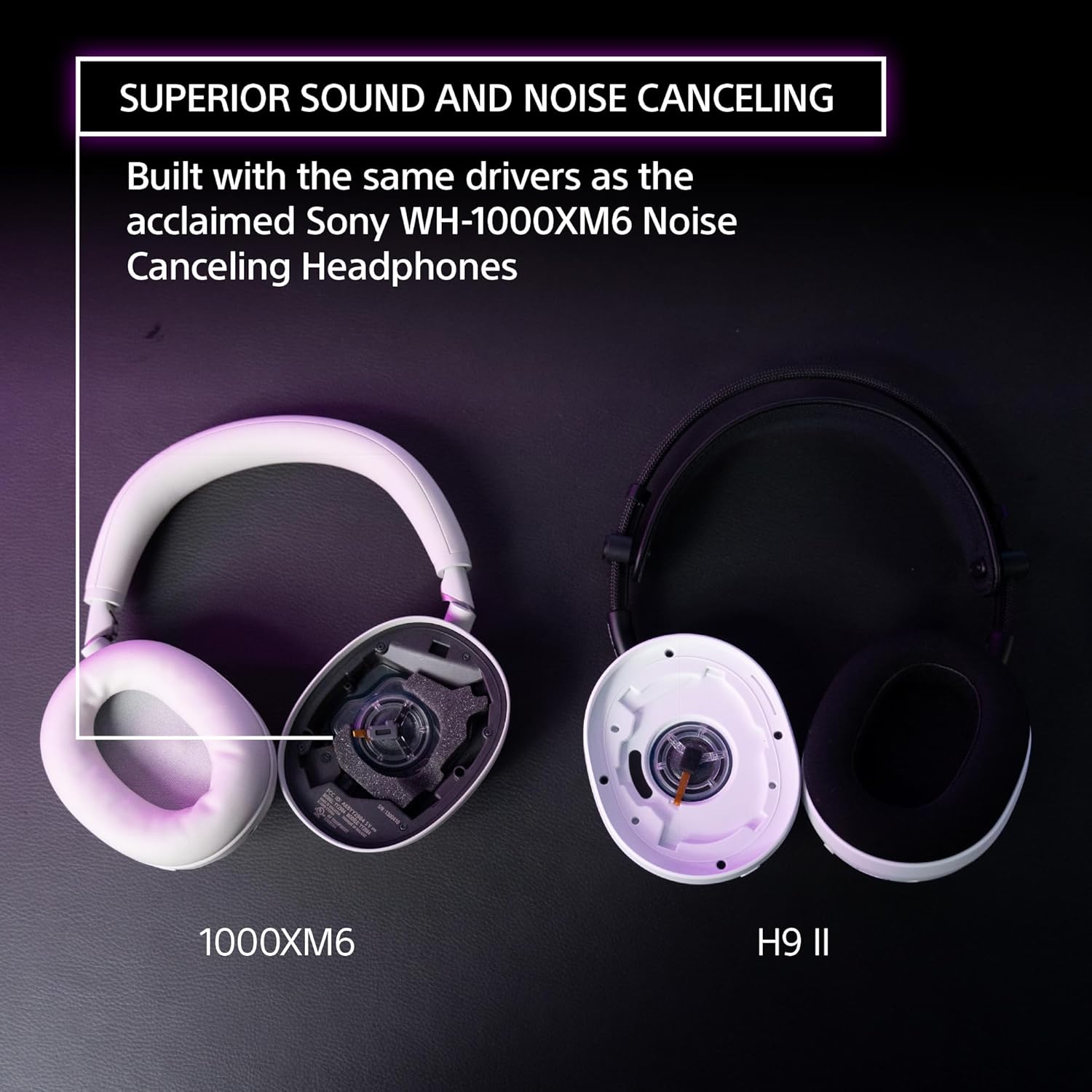 Sony INZONE H9 II Wireless Noise Canceling Gaming Headset  WH-1000XM6 Drivers  Lightweight  Detachable Cardoid AI Mic  2.4GHz and Bluetooth  Soft Case  for PC  PS5  Switch  and Mobile  White