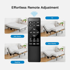 Pipishell Queen Adjustable Bed Frame with Massage, Electric Bed Base with Head & Foot Incline, USB-A & USB-C Ports, LED Under-Bed Lighting, 4 Leg Height Options, and Easy 3-Step Assembly