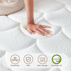 King Size Mattress 12 Inch Medium Firm King Matress Hybrid Memory Foam Individual Pocket Springs Pressure Relief & Motion Isolation Mattresses in a Box