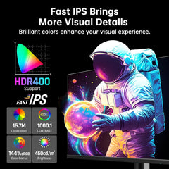 KTC 27 Inch White Gaming Monitor 300Hz/320Hz  QHD 1440P Fast IPS Computer Monitor with Adaptive FreeSync  HDR400  Height/Pivot/Swivel/Tilt Adjustable  DP&HDMI  H27E6