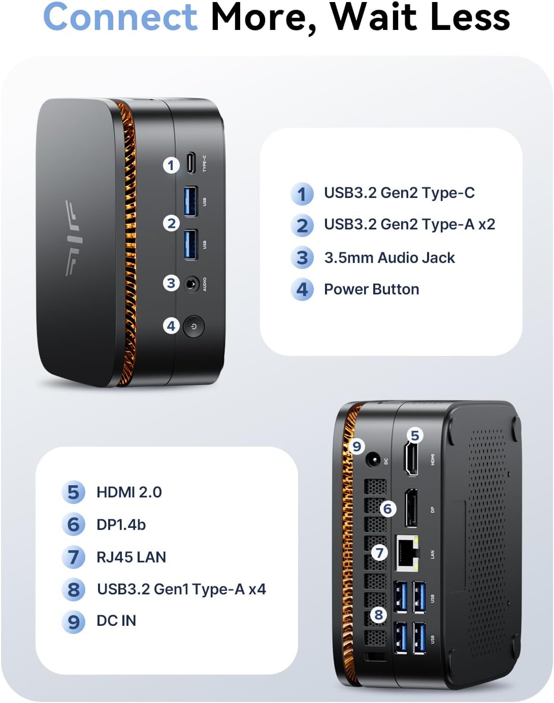 KAMRUI Pinova P1 Mini PC  AMD Ryzen 4300U Mini Computers (Beats N150/10110U  up to 3.7GHz)  16GB RAM 1TB M.2 SSD Micro Desktop PC Support Triple 4K Display| Dual WiFi | BT| Ethernet for Business Home