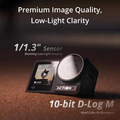 DJI Osmo Action 4 Essential Combo  4K/120fps Waterproof Action Camera with a 1/1.3-Inch Sensor  Stunning Low-Light Imaging  10-bit & D-Log M Color Performance  Long-Lasting 160 Mins  Outdoor Camera