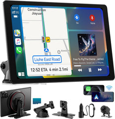 11" Extra Large Wireless Apple CarPlay Screen for Car – Ultra-Slim 0.16 Inch Touchscreen Car Stereo with Android Auto  4K Dash Cam  1080p Backup Camera  GPS  Mirror Link  Voice Control
