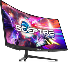 Sceptre 34-Inch Curved Ultrawide WQHD Monitor (3440 × 1440)  R1500  up to 180Hz/165Hz  DisplayPort x2  99% sRGB  1ms  Built-in Speakers  Machine Black  2025 (C345B-QUT168)