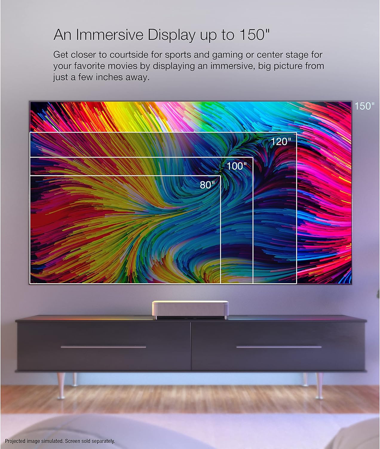 Epson EpiqVision Ultra LS800 Ultra Short Throw 3-Chip 3LCD Smart Streaming Laser Projector  4 000 Lumens  4K PRO-UHD  HDR  150" Class  Android TV  2.1ch Yamaha Built-in Speakers - White (Renewed)