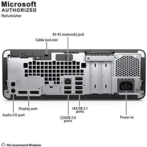 HP ProDesk 600 G3 SFF Desktop Computer with 21.5" FHD Monitor  Intel Quad Core i5-6500  16GB DDR4  256GB SSD  DisplayPort  Keyboard & Mouse  WiFi  BT  Windows 11 Pro (Renewed)  Black