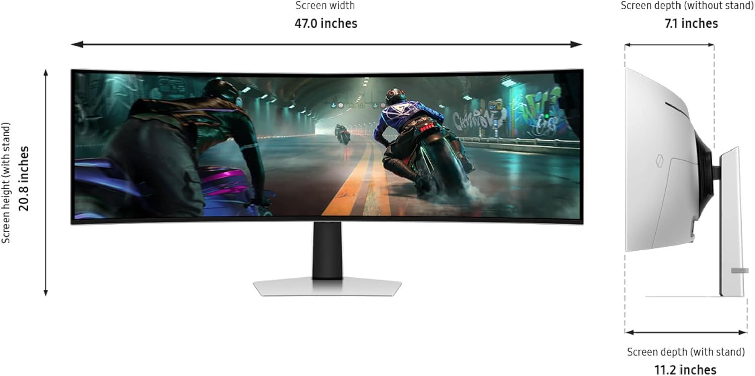 Samsung 49" Odyssey OLED G9 (G91SD) Dual QHD QD-OLED G-Sync Compatible Curved Gaming Monitor  144Hz  0.03ms  AMD FreeSync Premium Pro  Ergonomic Stand  3 Year Warranty  LS49DG910SNXZA  2024