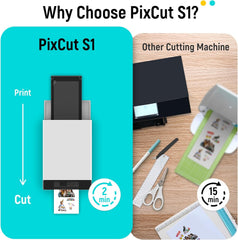 Liene PixCut S1 Color Sticker Printer & Cutting Machine - All-in-One Sticker Maker for DIY Crafts  Custom Labels & Gifts. Thermal Dye-Sublimation Photo Printer  300 DPI  Precise AI Auto-Cutting