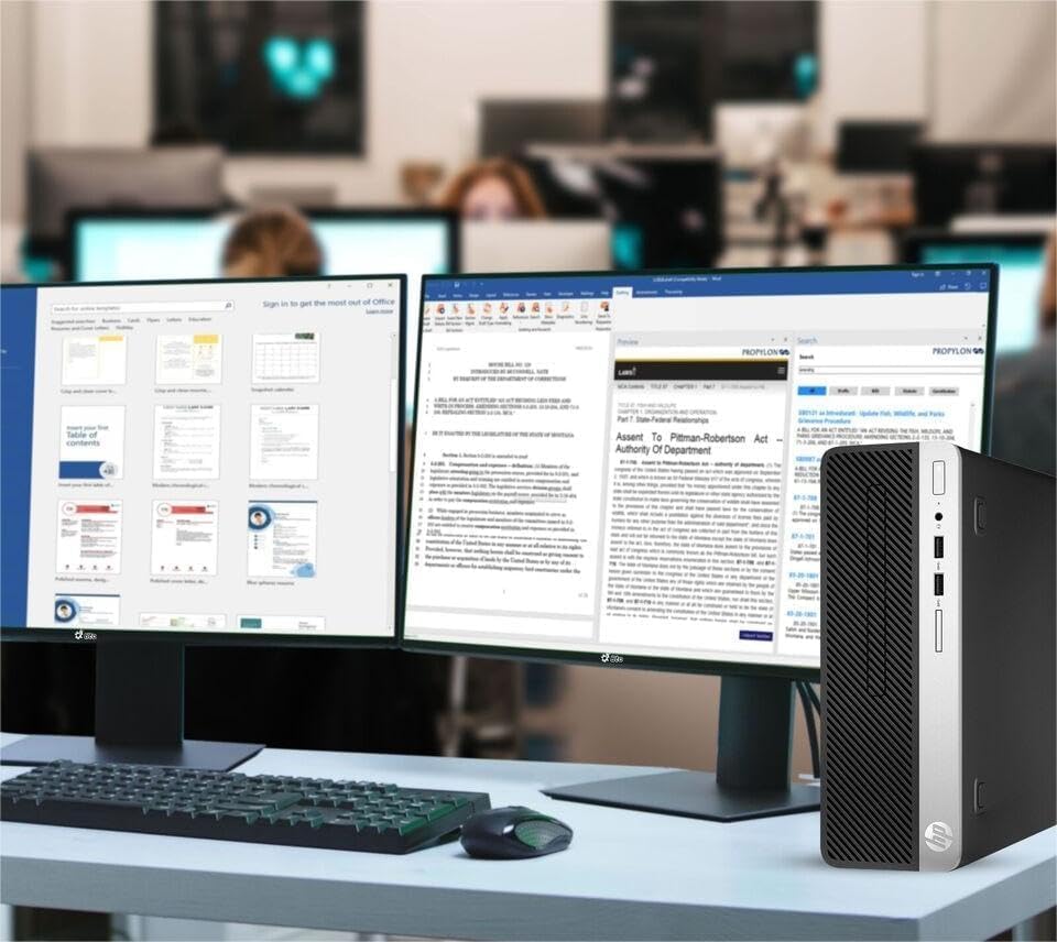HP ProDesk 600 G3 SFF Desktop Computer with 21.5" FHD Monitor  Intel Quad Core i5-6500  16GB DDR4  256GB SSD  DisplayPort  Keyboard & Mouse  WiFi  BT  Windows 11 Pro (Renewed)  Black