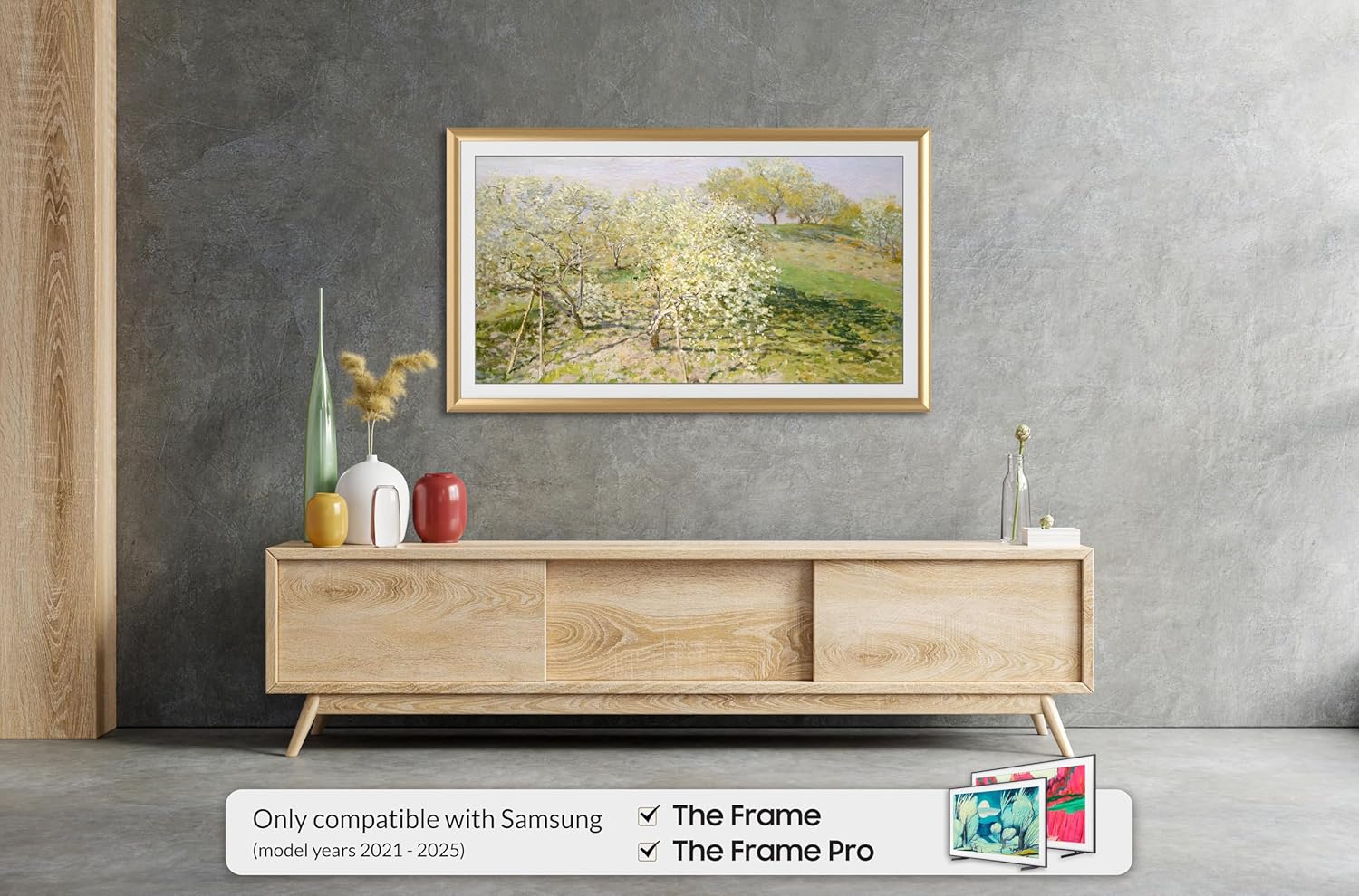 Pale Gold Prismatic 55" Alloy Deco TV Frame - Compatible ONLY with Samsung The Frame TVs (Fits 2021-2026  LS03A  LS03B  LS03C  LS03D  LS03FA)