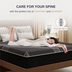 King Size Mattress, 12 Inch Gel Memory Foam, Cooling & Back Pain Relief, CertiPUR-US Certified, Fiberglass Free, Foam Made in USA, Medium
