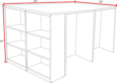 Regency Legacy Stand Up 2 Desk/Storage Cabinet/Lateral File Quad with Bookcase End- Cherry